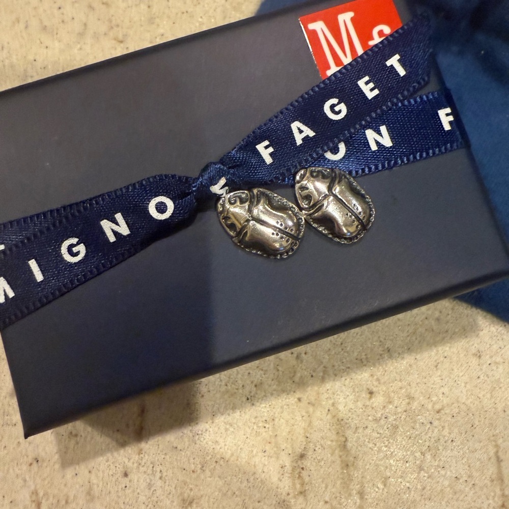 Mignon Faget very rare, retired sterling silver scarab earrings - Picture 5 of 10